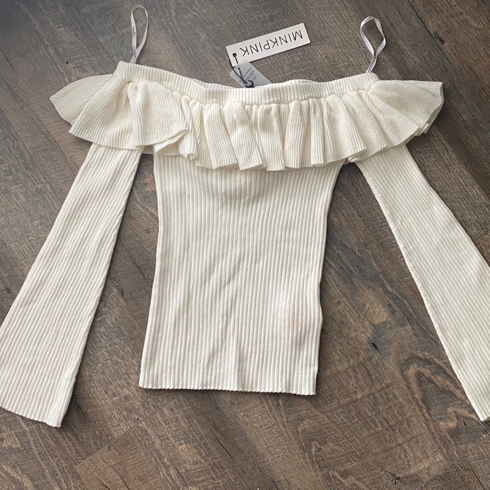 Minkpink Ivory Ruffle Top